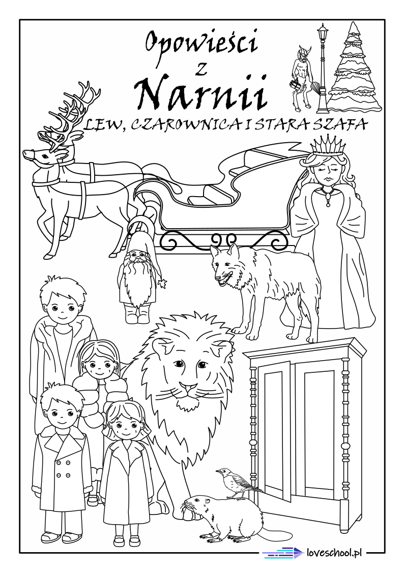 karty pracy do lektury Opowieści z Narnii - kolorowanka