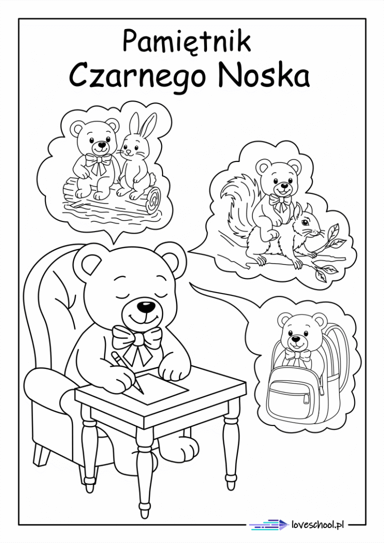 kolorowanka do lektury Pamietnik Czarnego Noska
