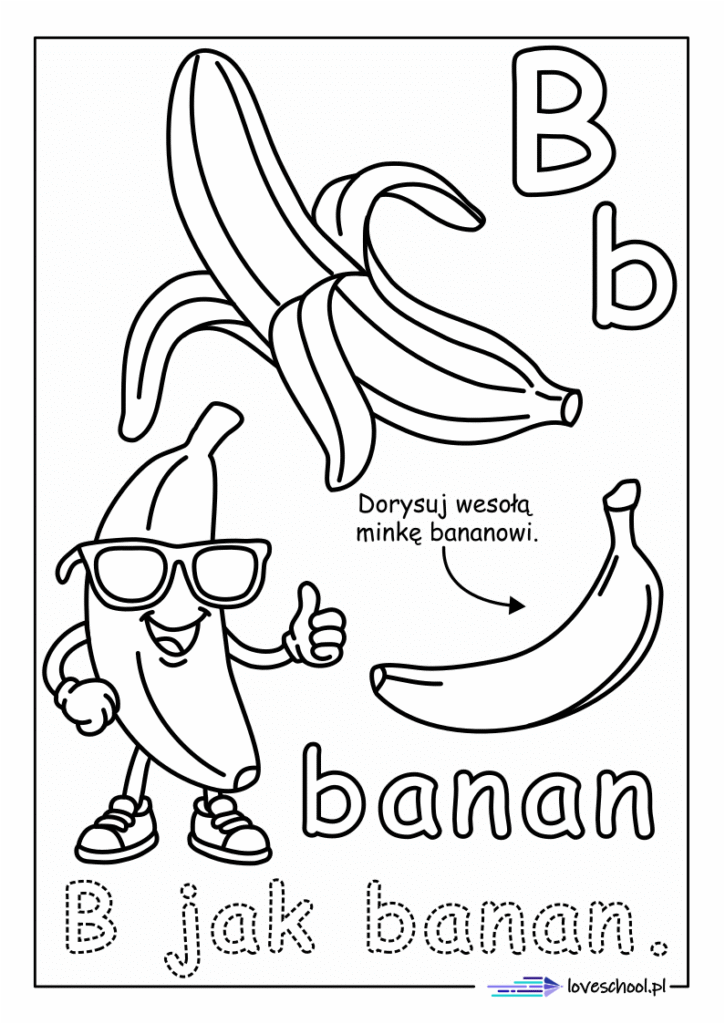 B jak banan owoce i litery