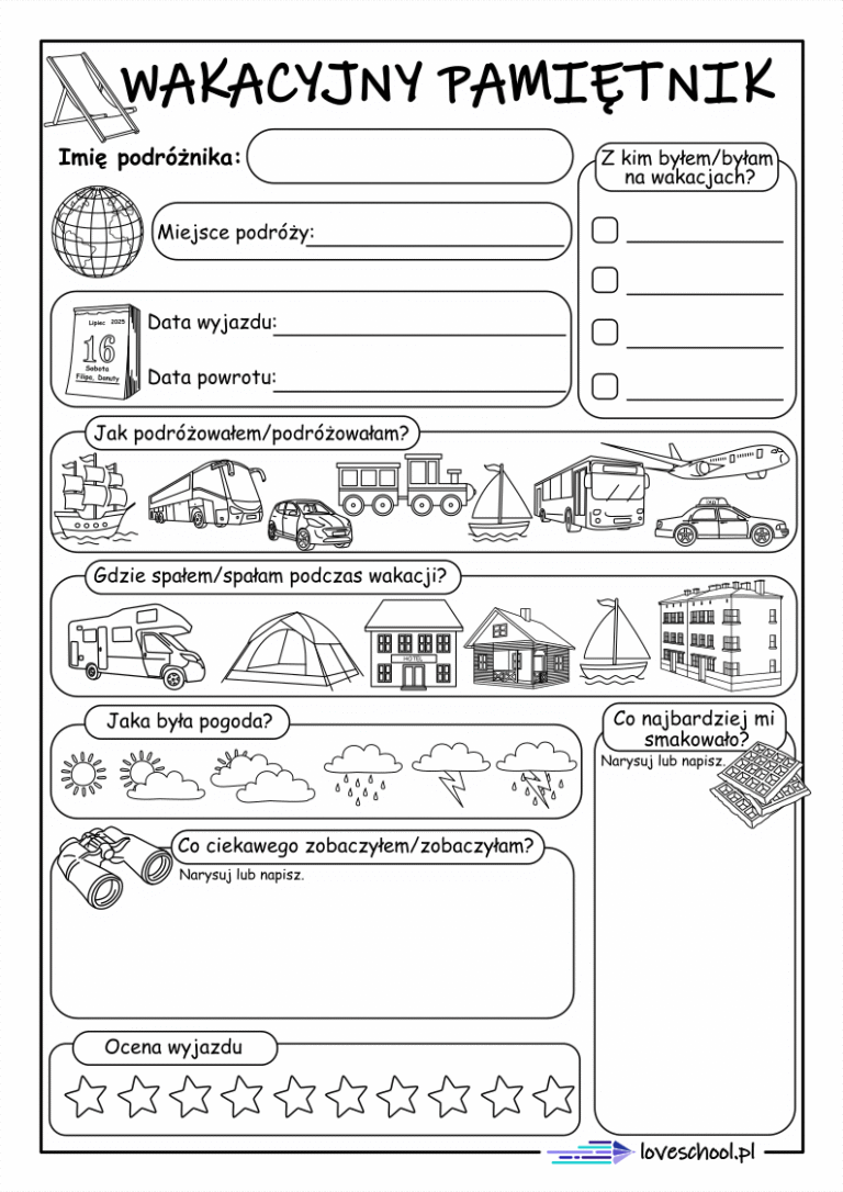 wakacyjny pamiętnik do pobrania w pdf za darmo