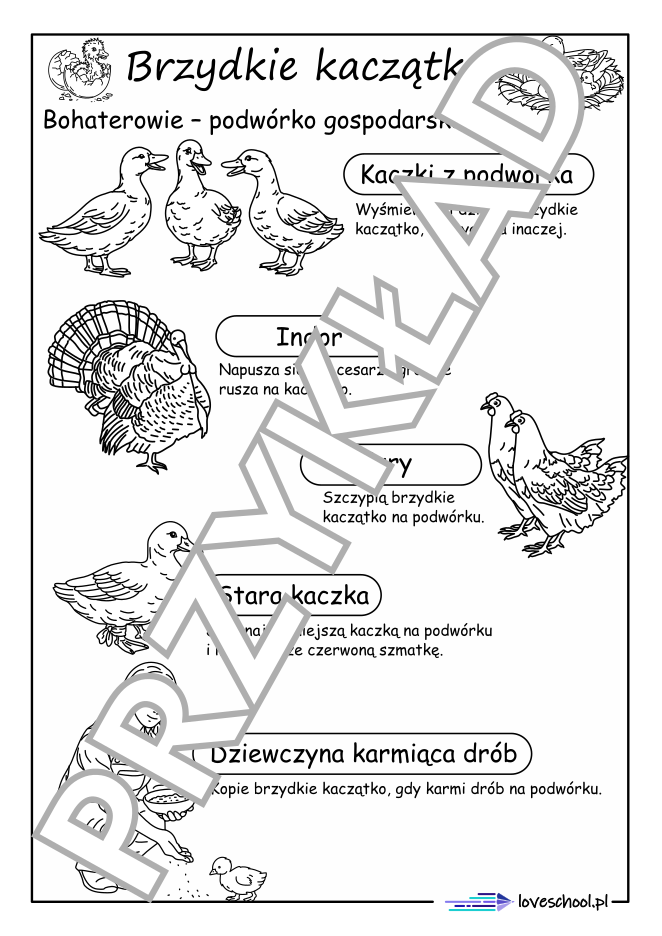 Charakterystyka bohaterów książki "Brzydkie Kaczątko"