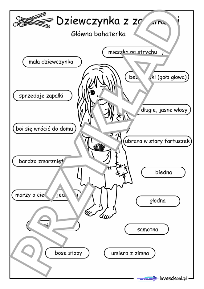 Charakterystyka głównej postaci baśni o dziewczynce z zapałkami