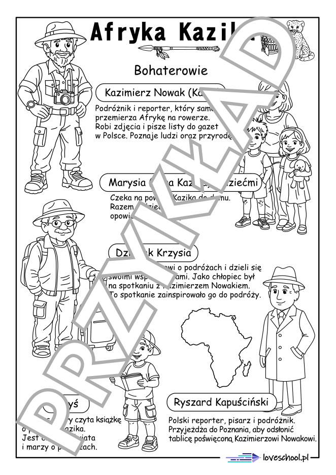 Charakterystyka bohaterów lektury Afryka Kazika Łukasza Wierzbickiego w pdf