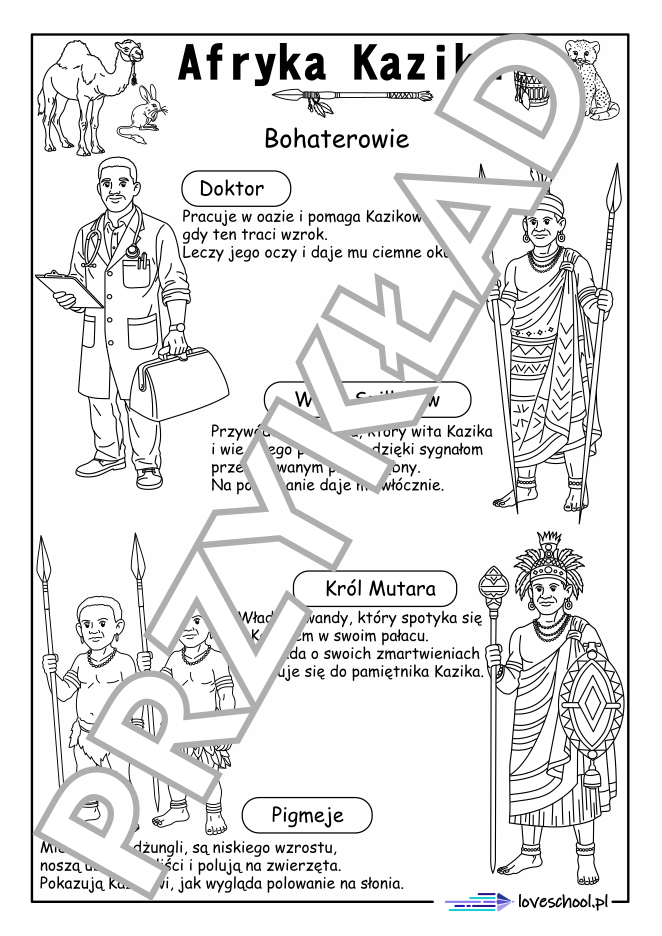 Bohaterowie książki o Kaziku - lektura szkolna opracowanie w pdf