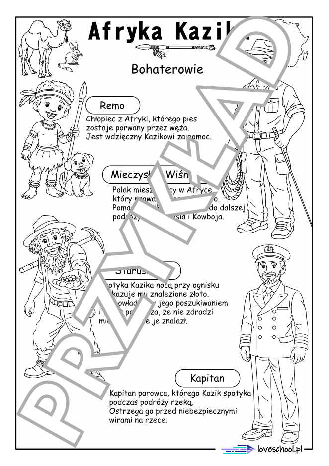 Opis bohaterów książki Afryka Kazika Łukasza Wierzbickiego