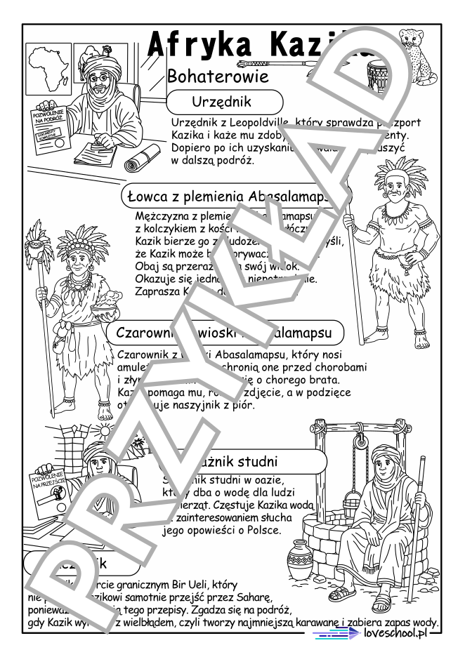 Bohaterowie książki Afryka Kazika pdf