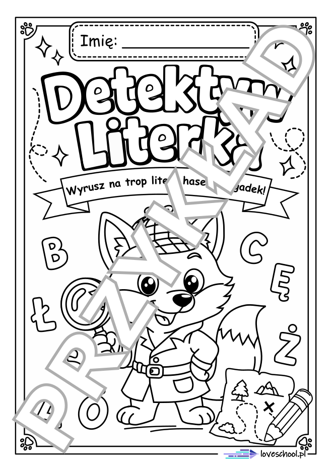 Detektyw literka - zestaw kart pracy na wakacje