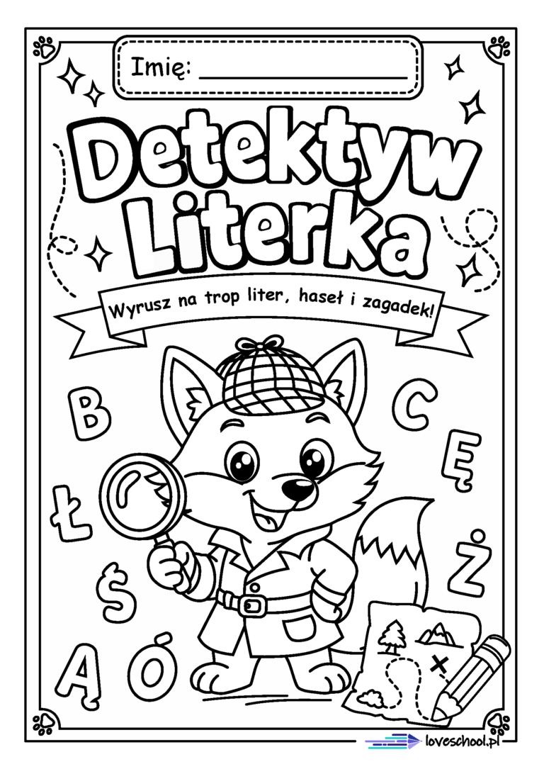 Detektyw literka - karty pracy do nauki liter pdf