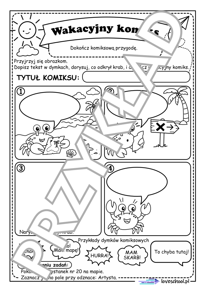 Komiks dla dzieci. Narysuj komiks w pdf