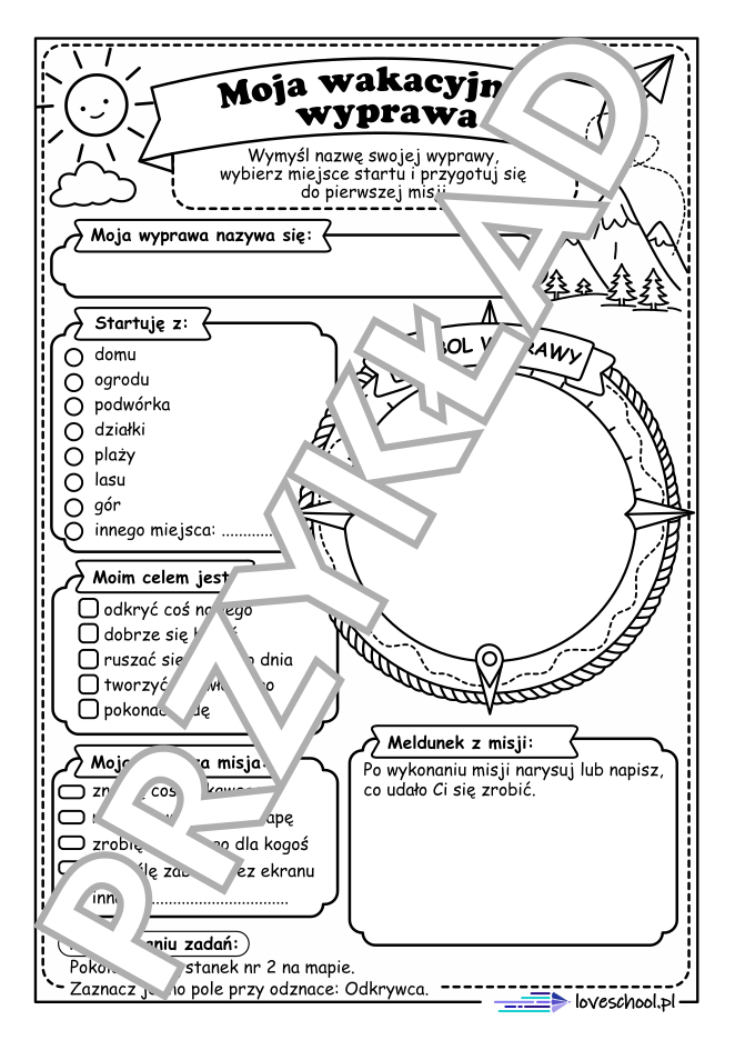 Misja wakacje - wakacyjne przygody - karty pracy PDF