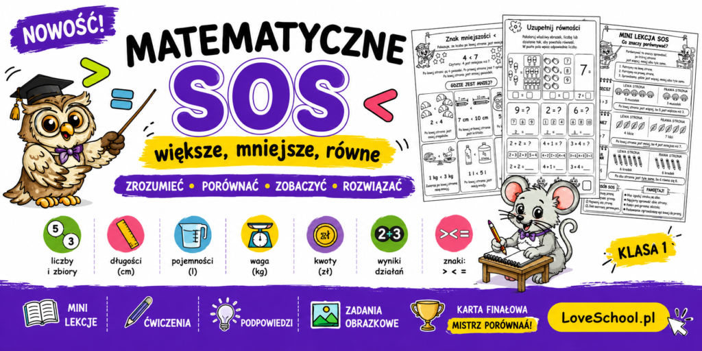 Matematyczne SOS znak równości mniejszości i większości zestaw